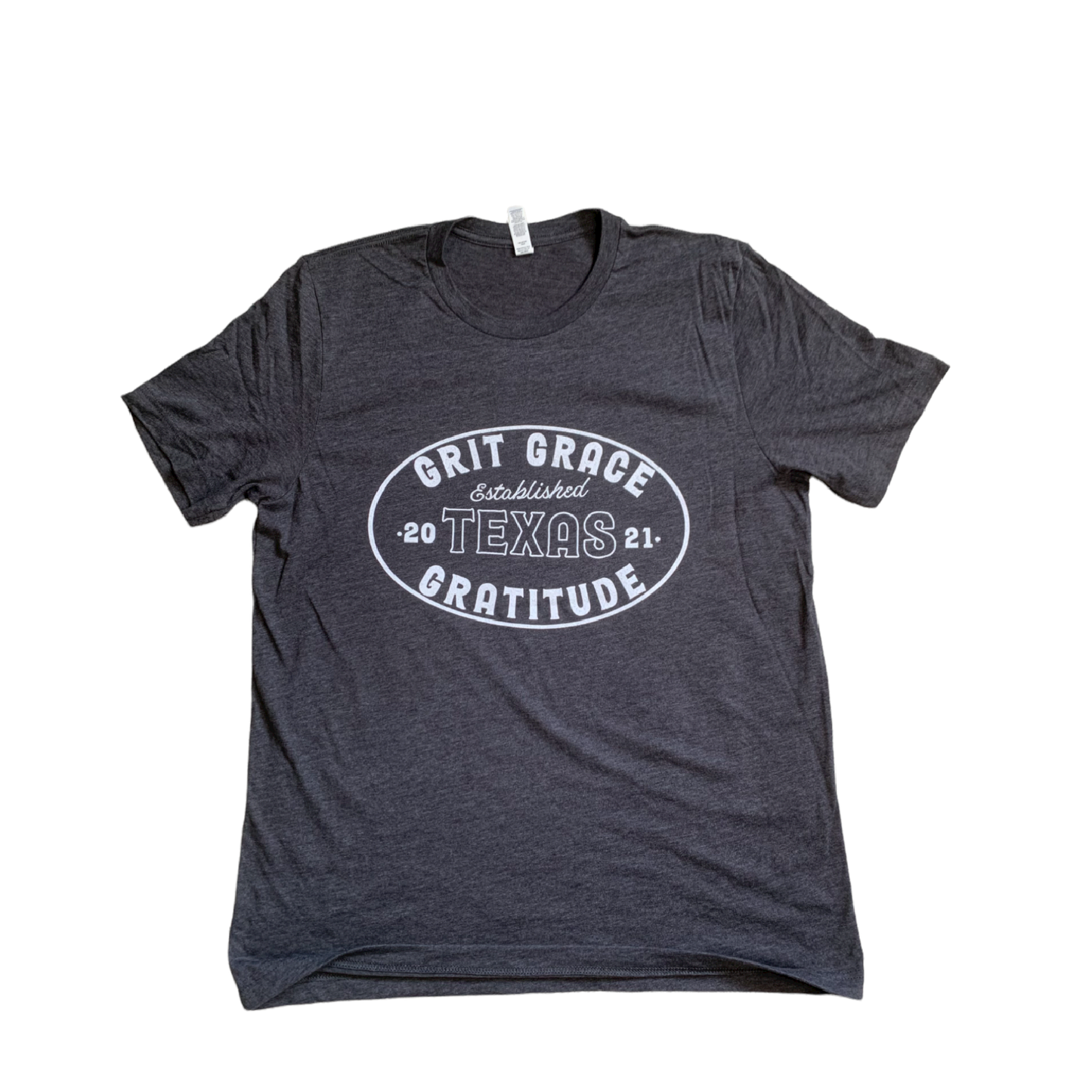 Grit Grace & Gratitude, Texas Est. 2021 - Heather Dark Grey